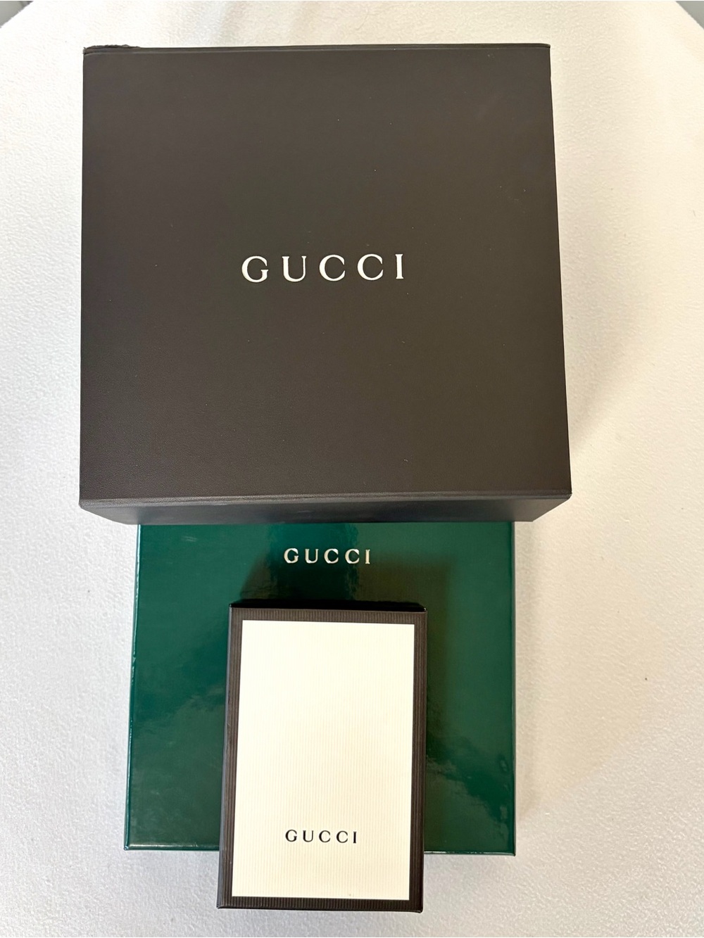 Gucci Set of Boxes, multiple sizes, Black, Green & Cream, GUC, - Picture 14 of 16
